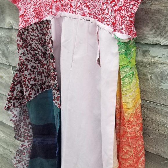 Boho Patchwork Tunic Shirt dress Upcycled - Picture 4 of 6